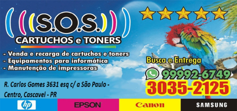 SOS CARTUCHOS TONERS TINTAS IMPRESSORAS CASCAVEL